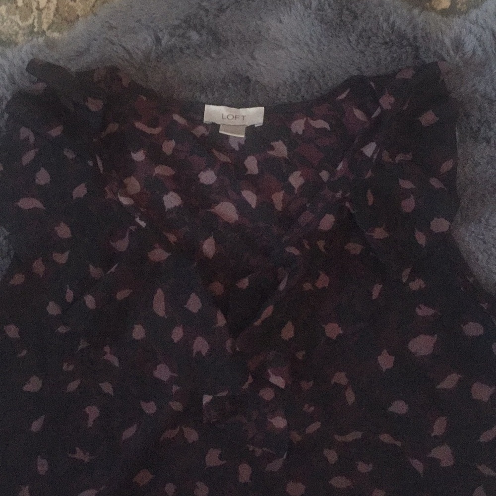 Loft Patterned Ruffle Blouse - Picture 5 of 7